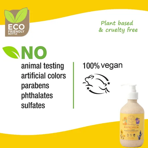 Vista 9 de Loción vegana orgánica para bebés, caléndula y lavanda para una hidratación suave durante el sueño, recién nacidos y todo tipo de piel, botella