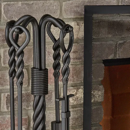 Vista 6 de UniFlame, F-1179, Olde World Iron Swirl - Juego de herramientas para chimenea