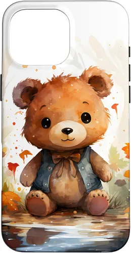 Vista 19 de Funda de oso de peluche con chaleco para iPhone 17