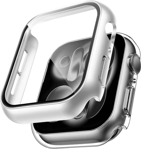 Vista 31 de TAURI - Juego de 2 carcasas rígidas para Apple Watch Series 10 (2024) 46mm, con protector de pantalla de cristal templado PC