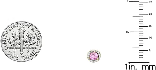 Vista 2 de Dazzlingrock Collection Pendientes de tuerca redondos de 0.138in y diamantes blancos para mujer, oro blanco de 18 quilates