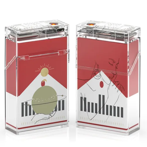 Vista 2 de Estuche de cigarrillos con encendedor tamaño King para mujeres y hombres