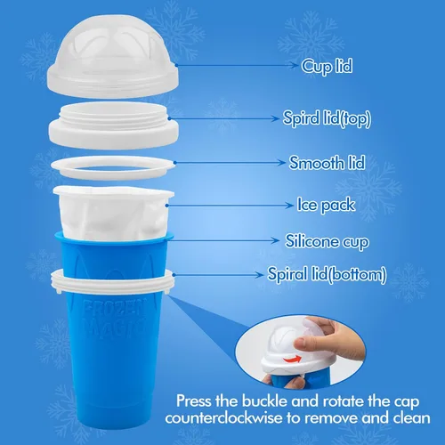 Vista 6 de Tazas para Slushie Maker, Taza mágica de congelación rápida para batidos caseros y helados, Tazas de enfriamiento, Taza de Slushie Maker de doble