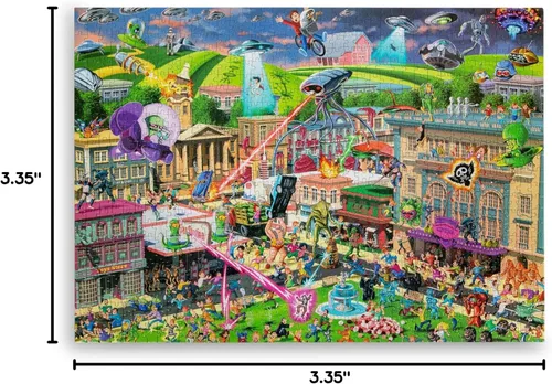 Vista 8 de Alien Attack Sci-Fi Classics - Rompecabezas de 1000 piezas para adultos, rompecabezas interactivo, juguetes y juegos educativos, kit de construcción