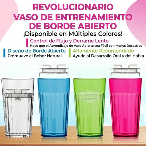 Vista 5 de Reflo Smart Cup - Paquete de vaso inteligente (azul, paquete de 1) Entrenamiento de destete Montessori para niños pequeños, diseño de vaso abierto
