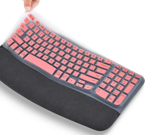 Vista 12 de Logitech Wave Keys MK670 Combo - Funda para teclado Logitech Wave Keys, funda protectora ergonómica inalámbrica para teclado, accesorios de piel