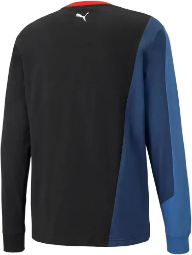 Vista 4 de PUMA BMW MMS Street Moto - Camiseta casual de manga cuello redondo para hombre color negro azul