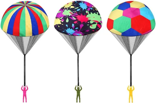 Vista 8 de Juguete de paracaídas para niños, juguetes al aire libre, paracaídas voladoras, juguetes interiores y exteriores para niños o 3, 4, 5, 6, 7, 8, 9