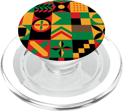 Vista 8 de Patrón tribal africano orgullo afroamericano historia negra PopSockets estándar PopGrip