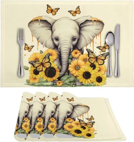 Vista 58 de BIGCARJOB Mantel individual de diseño personalizado, 4 piezas, tapete de mesa resistente al corazón, 12 x 18 pulgadas 1-diseño personalizado