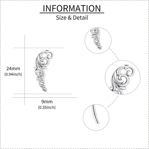 Vista 3 de Ear Climbers Earrings for Women Sterling Silver Vintage Ear Crawler Earrings Jewelry Gifts for Women Girls