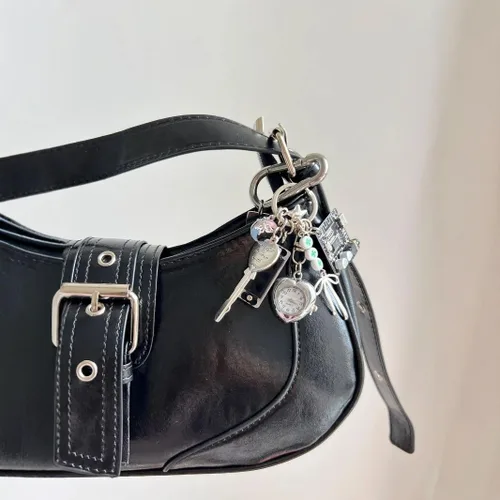 Vista 2 de Vintage Keychain Retro Pocket Watch Bag Charms for Handbag Y2k Emo Accessories Backpack Charms 2000s Grunge Aesthetic