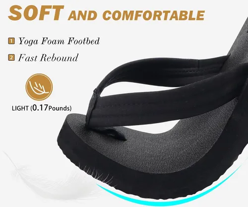 Vista 3 de KuaiLu Chanclas con soporte de arco para mujer, cómodas, ligeras, suaves, acolchadas, para yoga, sandalias para caminar