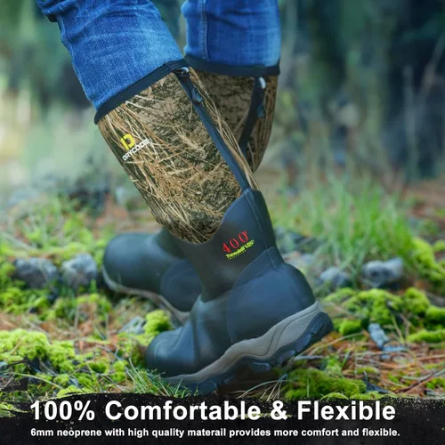 Vista 5 de D DRYCODE Hunting Boots for Men and Women, Waterproof Rubber Boots, Durable Anti Slip Outdoor Rain Boots Size 5-14