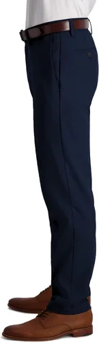 Vista 2 de HAGGAR Pantalón Cool 18 Pro Slim Fit Flat Front para hombre, Cabina Cobalto