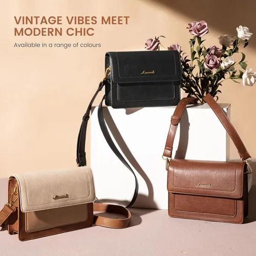 Vista 8 de LOVEVOOK Bolsos cruzados para mujer, bolso cruzado de cuero vintage, bolsos de hombro de diseño moderno para teléfono celular