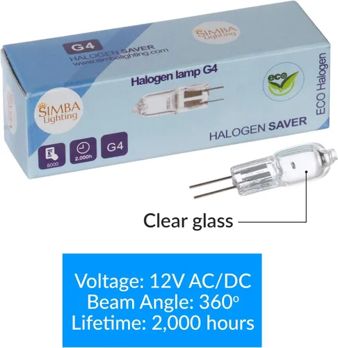 Vista 5 de Simba Lighting Bombilla halógena G4 T3 de 10 vatios y 120 lm (10 unidades) 12 voltios A/C o D/C para luces de acento, luz de disco debajo