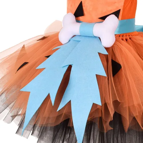 Vista 5 de JWSVBF Disfraces de Halloween, vestidos de tul de malla para niñas pequeñas, calabaza, lindo otoño, manga larga, trajes de cosplay, vestido de fiesta