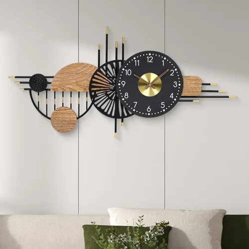 Vista 13 de Reloj de pared redondo de 10 pulgadas, funciona con pilas, de madera, de cuarzo, silencioso, decorativo, analógico, para apartamento, sala de estar