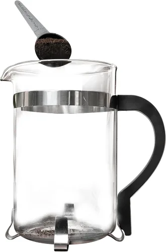 Vista 2 de Primula, prensa francesa clásica para 8 tazas de café, con manija negra, Transparente