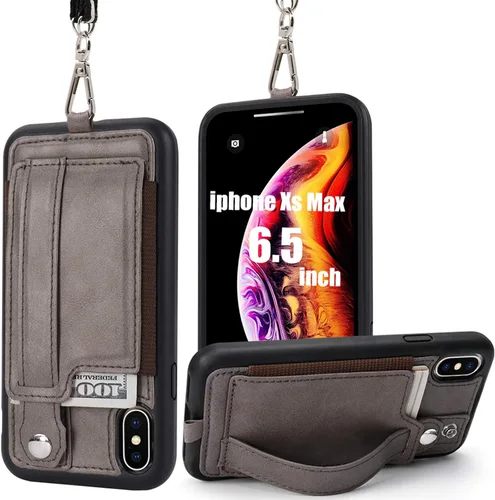 Vista 14 de TOOVREN Funda tipo cartera para mujeres y hombres con tarjetero de cuero (gris, funda para iPhone XR de 6.1 pulgadas)