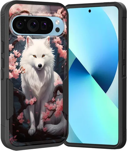Vista 109 de Funda para Pixel 6A, Híbrida de Doble Capa de Servicio Pesado Resistente a Prueba de Golpes PC Duro + Funda Protectora de Silicona Suave para Google