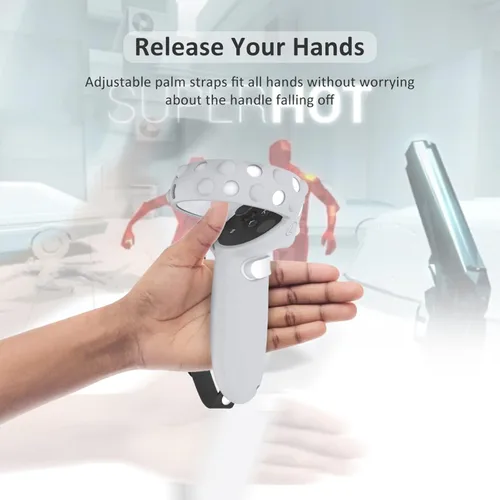 Vista 3 de Compatible with Oculus Quest 2 Accessories, Compatible with Quest 2 VR Silicone face Cover, VR Shell Cover, Touch Controller Lengthening Grip Cover