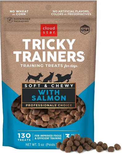 Vista 11 de Cloud Star Tricky Trainers - Golosinas suaves y masticables para entrenamiento de perros, bolsa de 5 onzas, sabor cheddar, ayuda de comportamiento