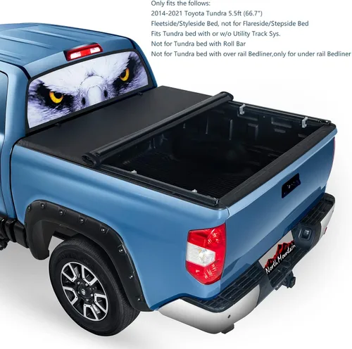 Vista 3 de North Mountain Cubierta enrollable suave para camioneta Toyota Tundra 2014-2021 de 5.5 pies, se adapta a Toyota Tundra 2014-2021 5.5 pies/caja