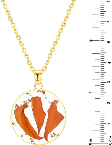 Vista 68 de Forget-Me-Not and Queen Anne's Lace Pressed Wildflower Necklace Birth Month Real Flower Necklace Gold/Silver Pressed Flower Jewelry
