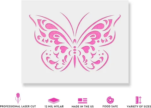 Vista 2 de Plantilla de mariposa - Mariposa, plantillas de mariposa, plantilla para pintar, plantilla de mariposa, arte de mariposa