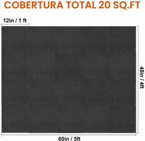 Vista 7 de Walsai Alfombrillas de ejercicio de espuma de rompecabezas, cubierta de tapete de gimnasio de 20 pies cuadrados entrelazados con azulejos de espuma