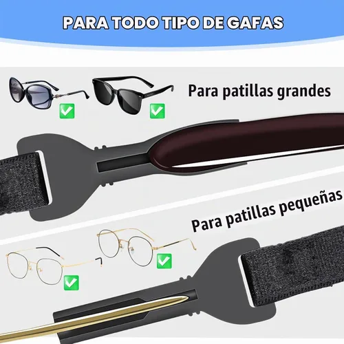 Vista 4 de SMARTTOP kids eye glass Strap with storage box No Tail sunglass Strap Eyeglass Holder Around Neck-Adjustable Eyewear Retainer Negro