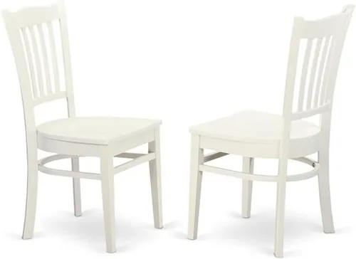 Vista 4 de East West Furniture DMGR3-LWH-W - Juego de comedor de 3 piezas que contiene una mesa de comedor redonda con gotas y 2 sillas de cocina, 42 x 42