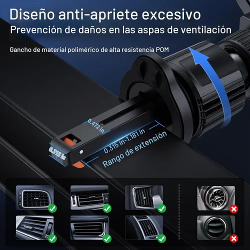 Vista 3 de SYNCWIRE Soporte para auto MagSafe 【Ventilación de anillo】【Rotación de 360°】【N55 magnético】 Soporte de teléfono para ventilación de aire, soporte