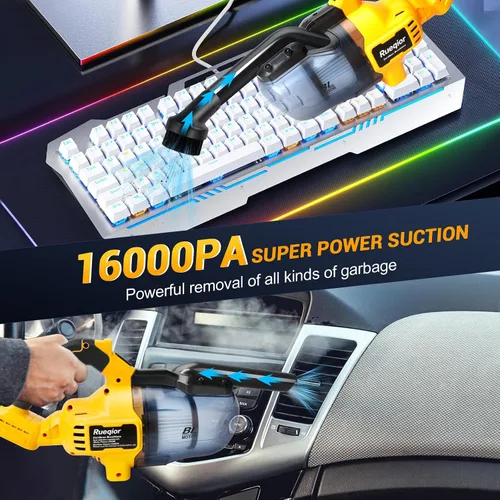 Vista 6 de Aspiradora inalámbrica compatible con batería DeWalt de 20 V, aspiradora 5 en 1 sin escobillas con potente motor de 50 KPA y 500 W, aspiradora