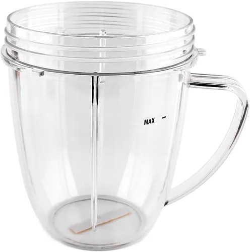 Vista 2 de Anbige Vasos de 18 onzas con piezas de repuesto de asa, compatibles con Nutribullet de 600 W y 900 W (2 tazas de 18 onzas con asa)