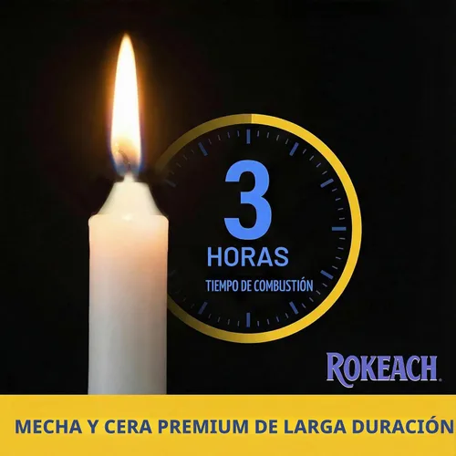 Vista 6 de Rokeach Velas estándar de Shabat, 72 unidades, velas de parafina blanca de sábado, 3 horas de tiempo de combustión
