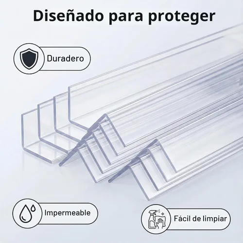 Vista 5 de Protector de esquina de pared transparente autoadhesivo (certificado como respetuoso con el medio ambiente), 6 protectores de esquina y protector