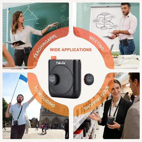 Vista 9 de HAKUTA - Amplificador de voz inalámbrico para profesores, altavoz Bluetooth portátil with Magnetic Lavalier Microphone&2 Mic,Magnetic Dock with