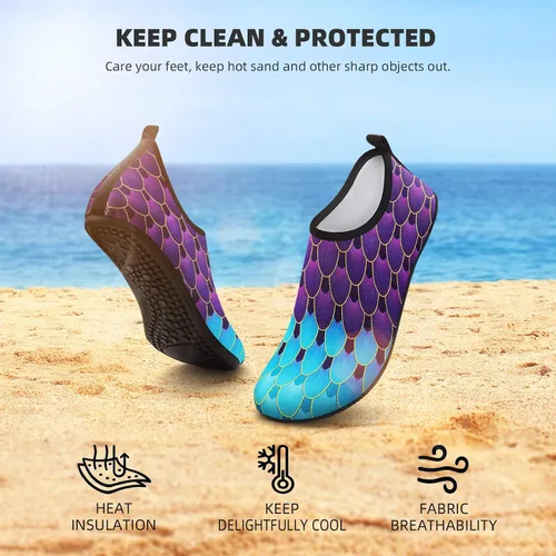 Vista 2 de Zapatos acuáticos para mujeres y hombres, secado rápido, para natación, playa, yoga, ejercicio, alberca, campamento, artículos deportivos