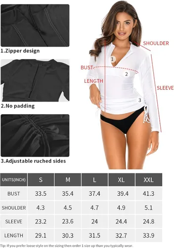 Vista 6 de RELLECIGA Rashguard de manga larga para mujer
