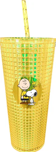 Vista 8 de Spoontiques Vaso de diamante festivo, 20 onzas - Vaso texturizado con pajita, aislamiento de doble pared, sin BPA - Una historia de Navidad