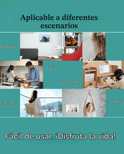 Vista 6 de Soporte de pared para teléfono con 3 almohadillas adhesivas, soporte plegable de ángulo ajustable para teléfono celular, sin perforaciones, soporte