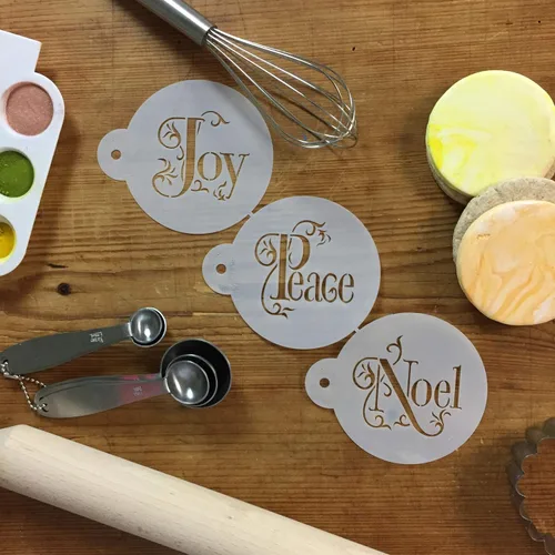 Vista 4 de Juego de galletas Joy, Noel and Peace de Designer Stencils