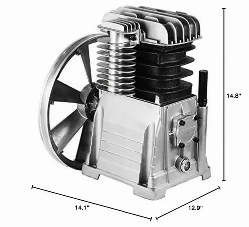Vista 10 de Bomba de compresor de aire Vevor 3HP 11.8CFM, 115PSI de una sola etapa de doble cilindro de aluminio compresor de aire estilo pistón bomba