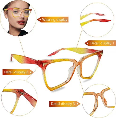 Vista 4 de Sangras Women's Non-Prescription Clear Glasses Fashion Glasses for Women Fake Glasses Classic and Stylish Eyeglasses