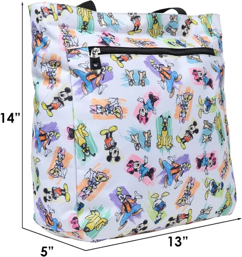 Vista 3 de Disney Bolsa de viaje con cremallera de Mickey Minnie Donald Daisy Goofy Plutón Print Blanco