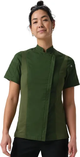 Vista 14 de Chef Works Springfield - Abrigo de chef para mujer Negro