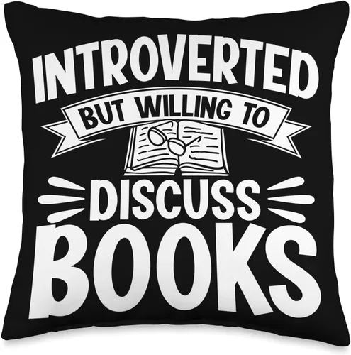 Vista 4 de Introverted But Willing To Discuss Books Quiet Introvert Throw Pillow